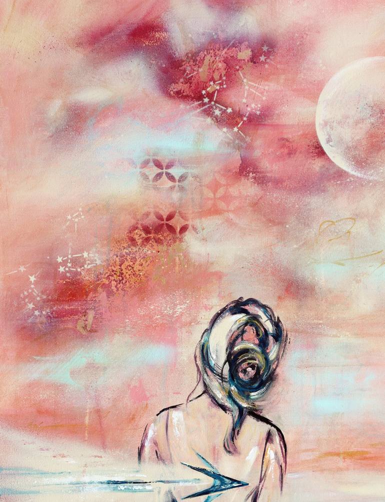 Original Abstract Expressionism Women Mixed Media by Angela Bisson