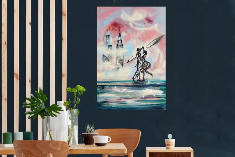 Original Abstract Expressionism Love Mixed Media by Angela Bisson