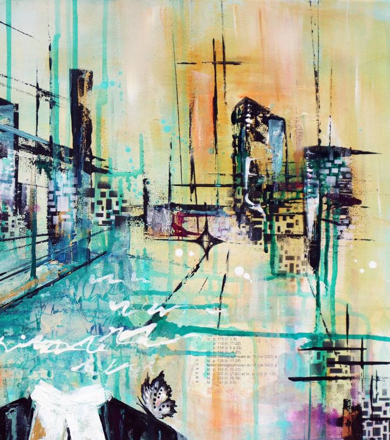 Original Abstract Mixed Media by Angela Bisson