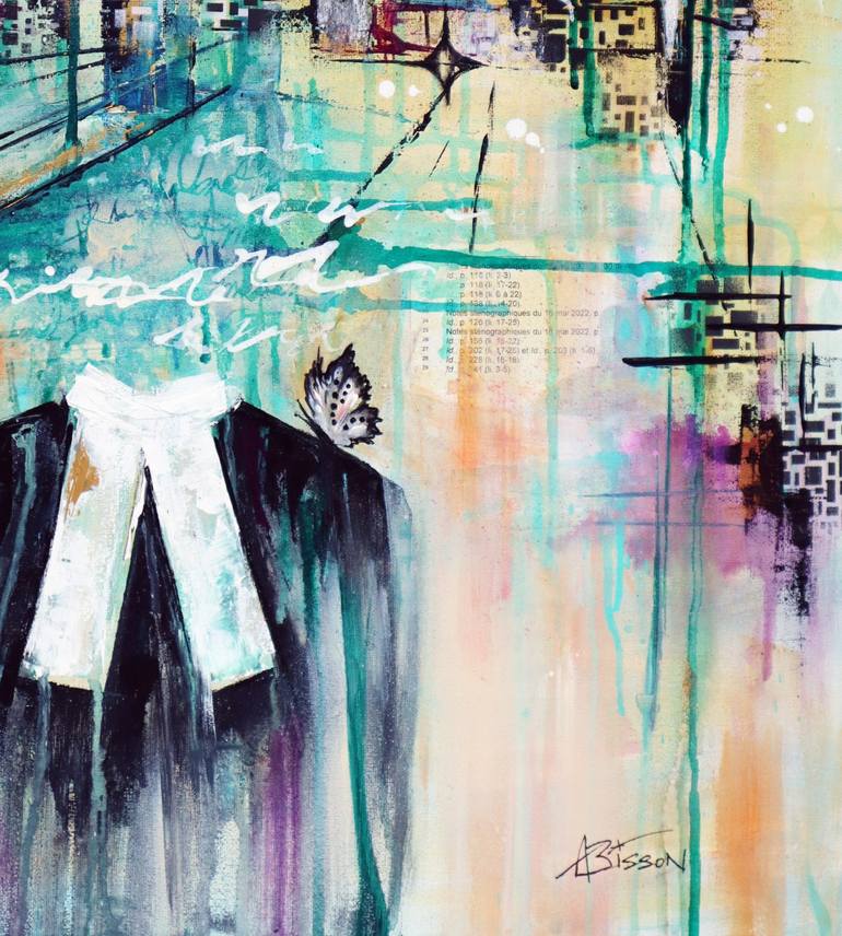 Original Abstract Mixed Media by Angela Bisson