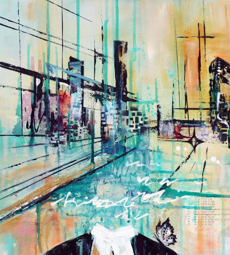 Original Abstract Mixed Media by Angela Bisson