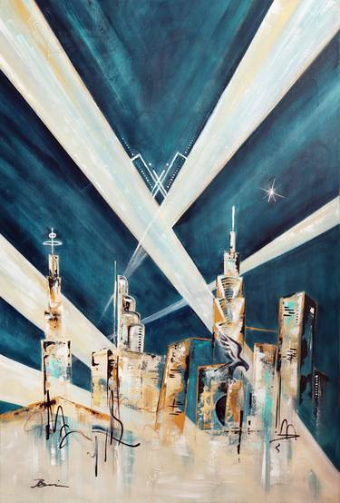Original Art Deco Abstract Paintings by Angela Bisson