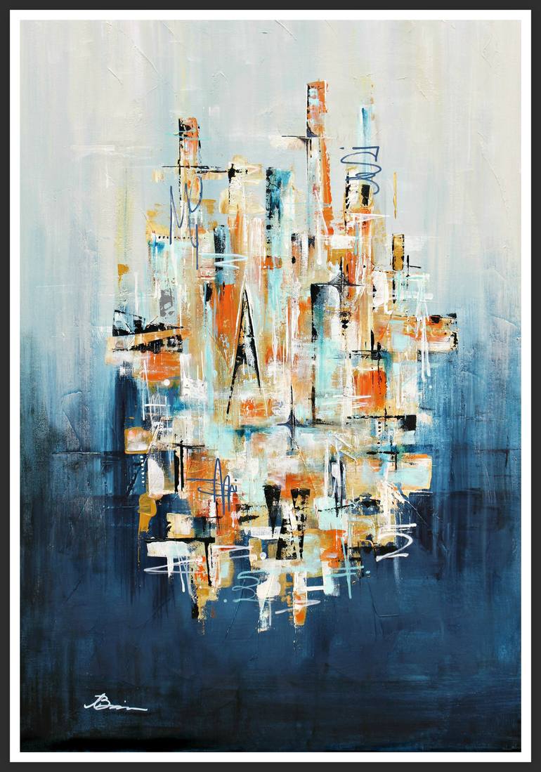 Original mid-century modern Abstract Painting by Angela Bisson