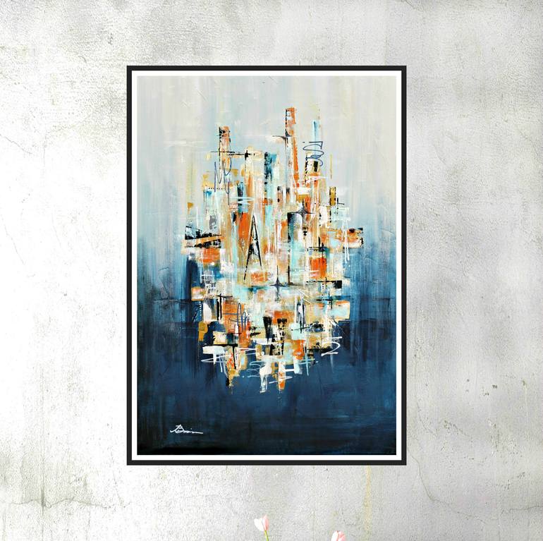 Original mid-century modern Abstract Painting by Angela Bisson