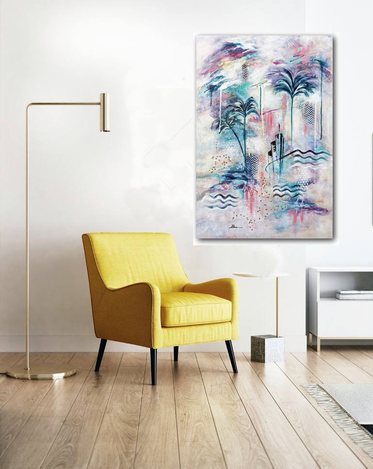 Original Art Deco Abstract Painting by Angela Bisson