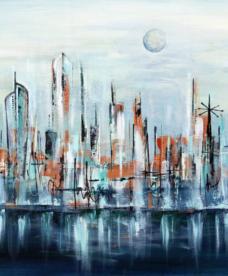 Original Cities Painting by Angela Bisson