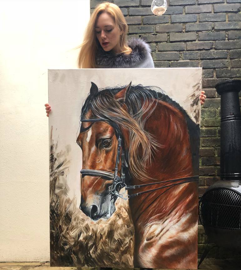 Original Expressionism Horse Painting by Caroline Towning