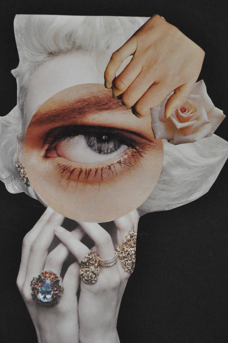 Original Surrealism Portrait Collage by Jennifer Wojinski