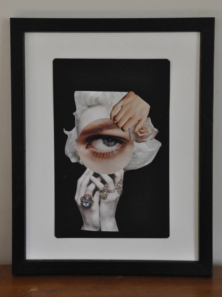 Original Surrealism Portrait Collage by Jennifer Wojinski