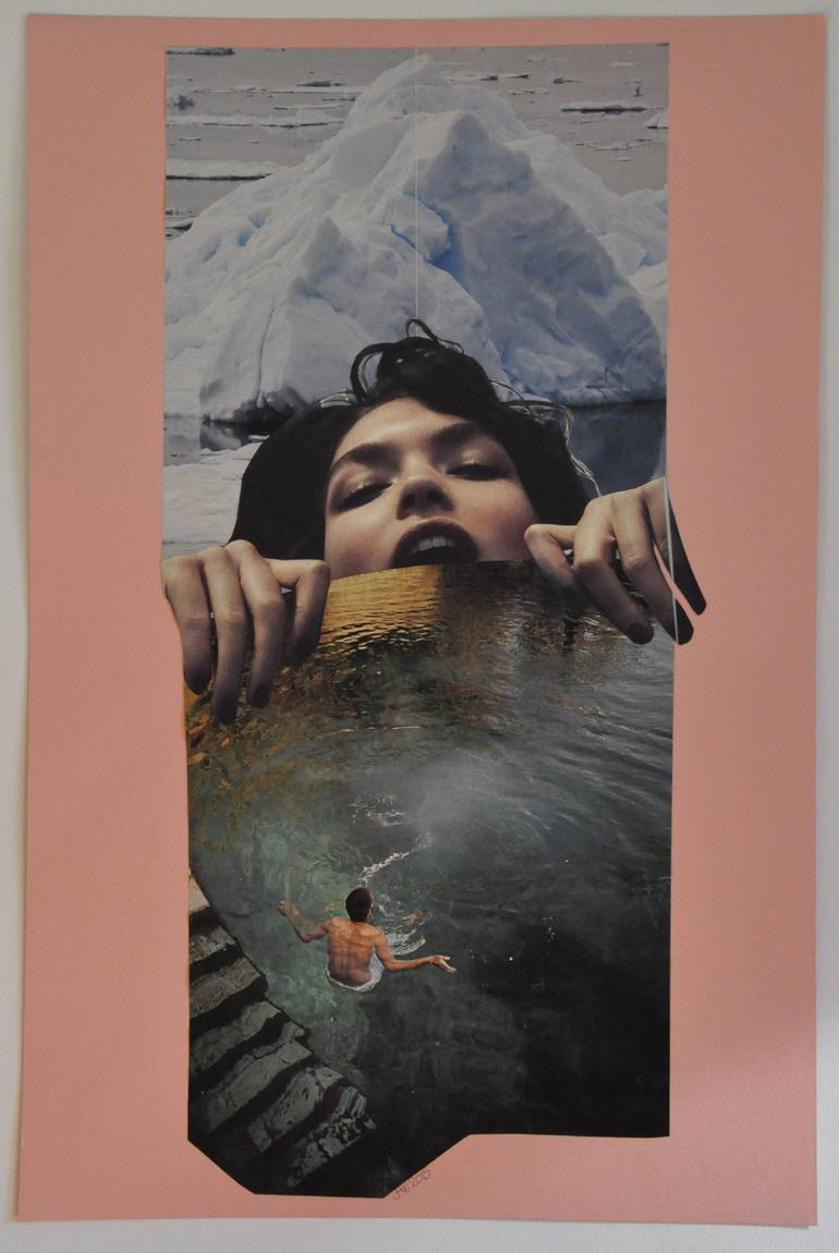 Original Surrealism Water Collage by Jennifer Wojinski