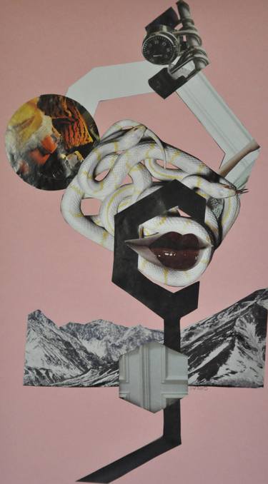 Original Surrealism Abstract Collage by Jennifer Wojinski