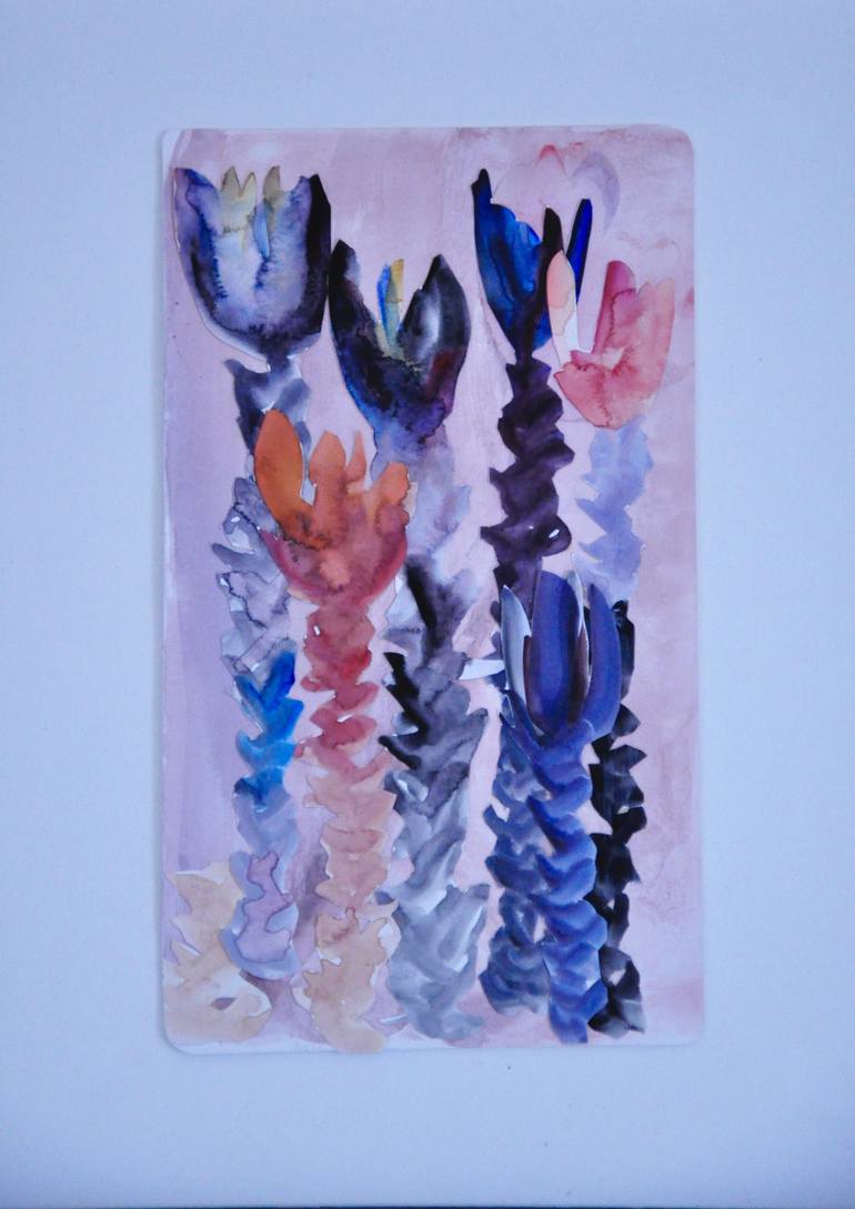 Original Abstract Floral Collage by Jennifer Wojinski