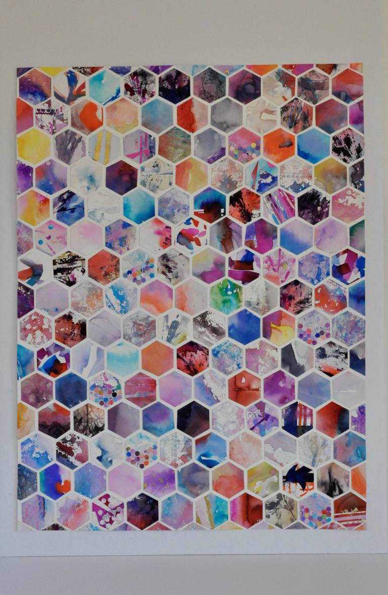 Original Abstract Geometric Collage by Jennifer Wojinski