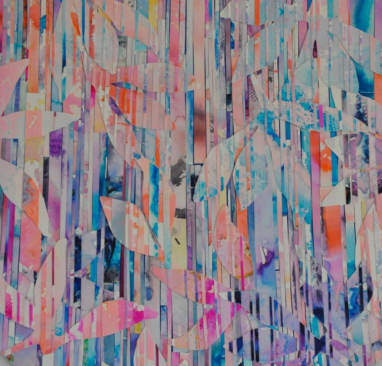 Original Abstract Garden Collage by Jennifer Wojinski
