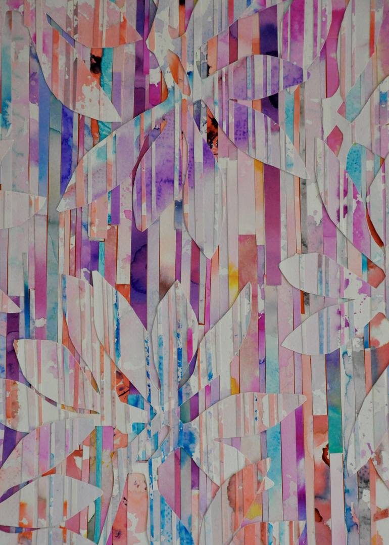 Original Abstract Garden Collage by Jennifer Wojinski