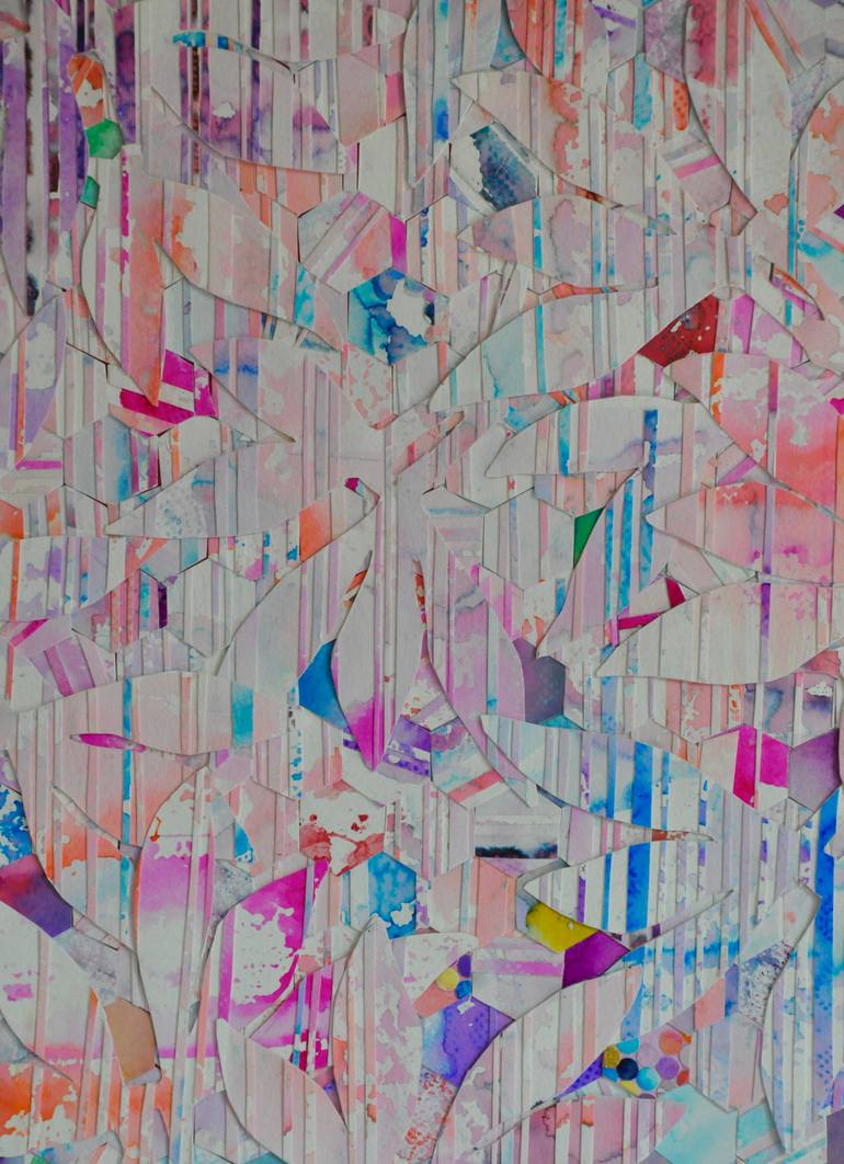 Original Abstract Garden Collage by Jennifer Wojinski