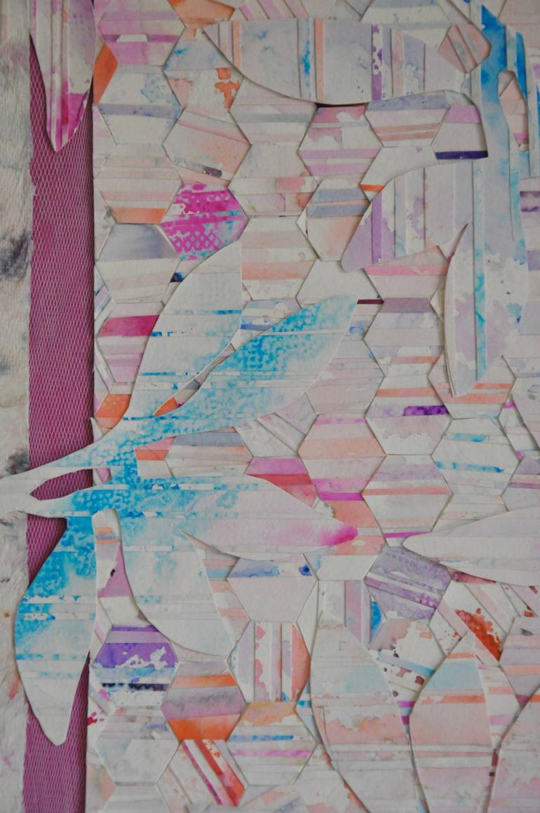 Original Abstract Floral Collage by Jennifer Wojinski