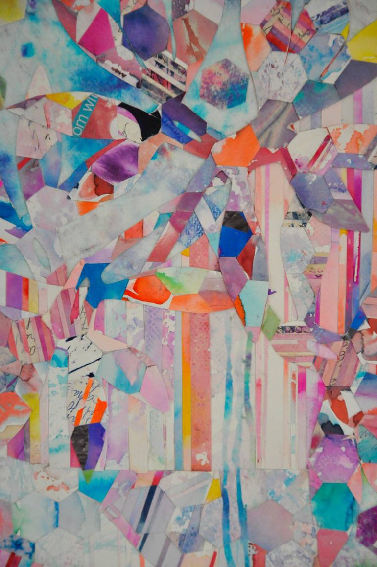 Original Abstract Garden Collage by Jennifer Wojinski