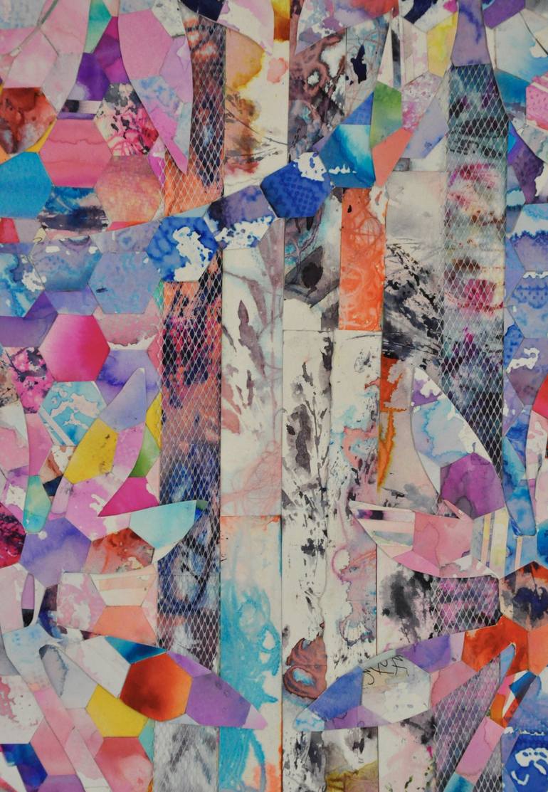 Original Abstract Garden Collage by Jennifer Wojinski