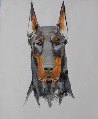 Print of Art Deco Dogs Paintings by Leysan Khasan
