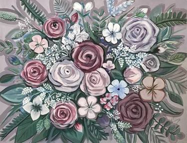 Print of Art Deco Floral Paintings by Leysan Khasan