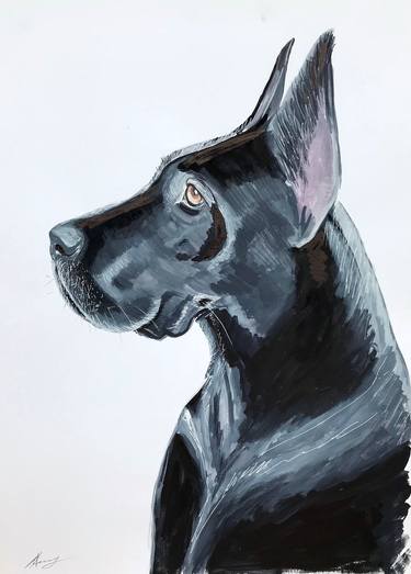 Original Modern Dogs Paintings by Leysan Khasan