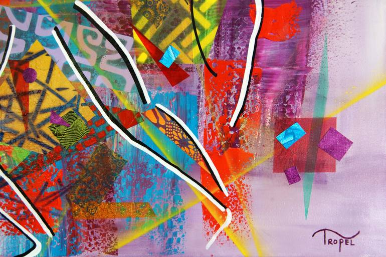 Original Cubism Abstract Painting by Tropel Art