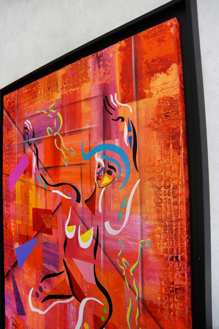 Original Abstract People Painting by Tropel Art
