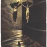 "Double Indemnity," 2000, monotype with pastel, image 10.5 x 8 inches