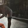 "Black Stockings XIX," 2011, oil on canvas, 18 x 24 inches