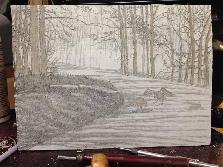 Original Figurative Landscape Printmaking by Warren Criswell