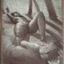 &quot;A Man Looking at a Woman's Vagina,&quot; 2004, pastel on gray paper, 10 x 7 inches 