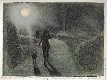 A Man Following a Woman with a Dog in Norwood Creech & Tri Watkins' Driveway - Limited Edition 5 of 11 thumb