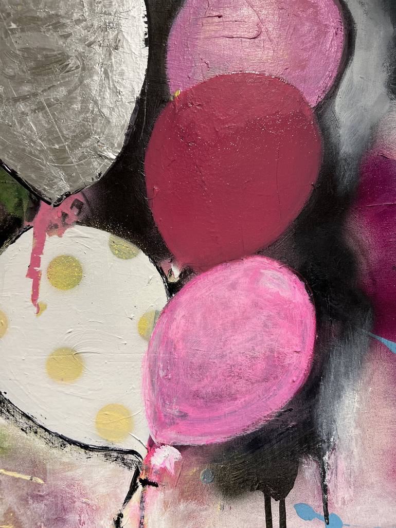 Original Abstract Expressionism Graffiti Mixed Media by Veronique Ouaknine