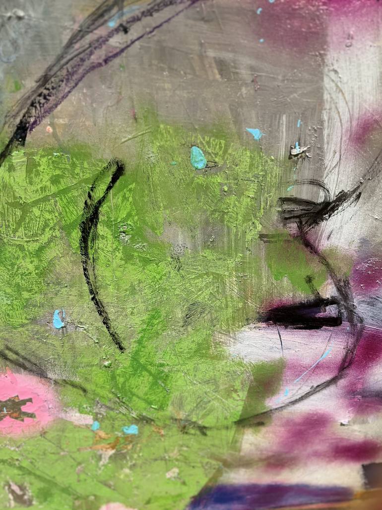 Original Abstract Expressionism Graffiti Mixed Media by Veronique Ouaknine