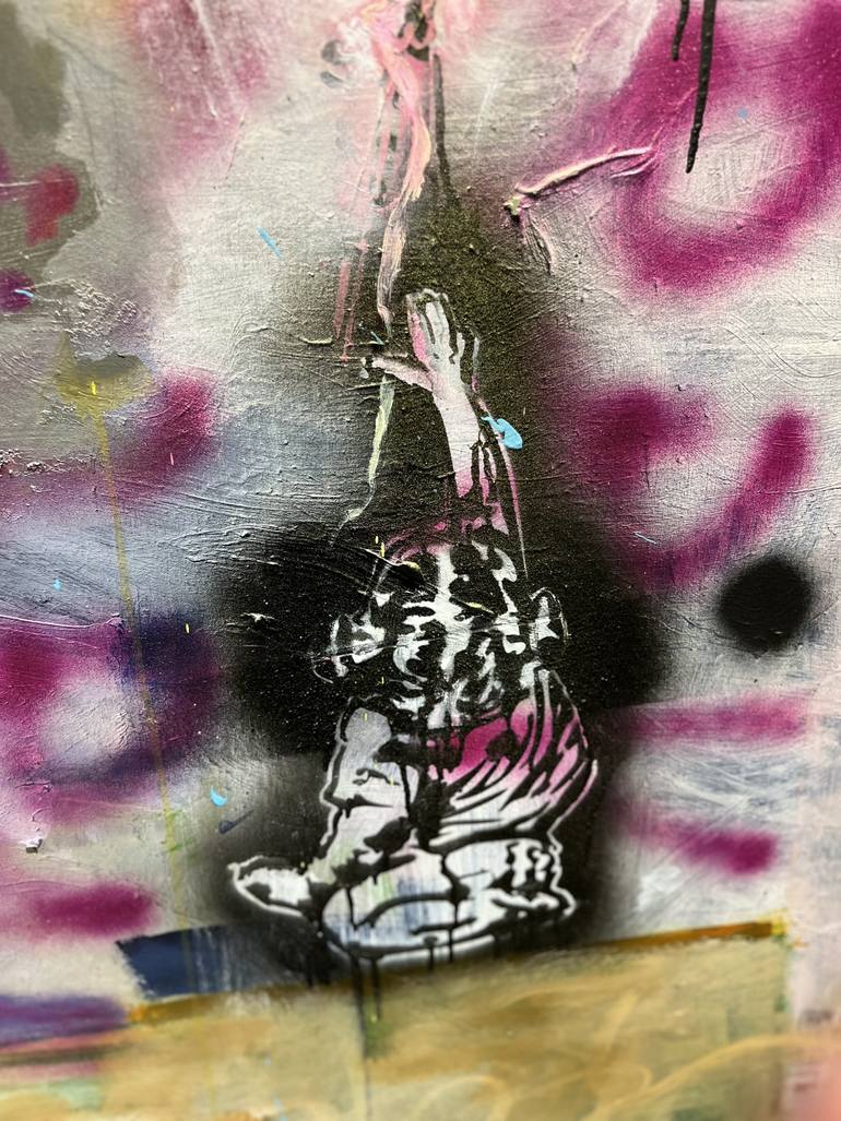 Original Abstract Expressionism Graffiti Mixed Media by Veronique Ouaknine