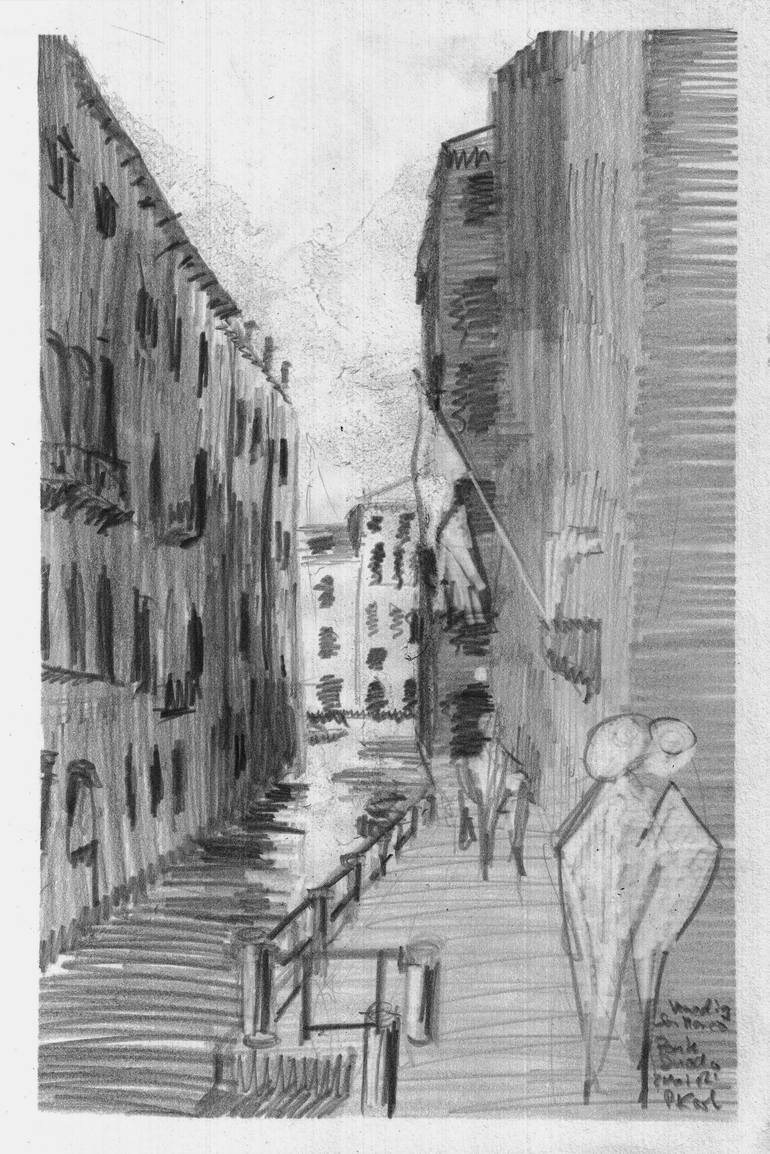 Alley In St Marco Venice Drawing By Patrick Karl Saatchi Art