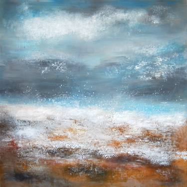 SEASCAPE II - FRAMED SQUARED ABSTRACT LANDSCAPE thumb