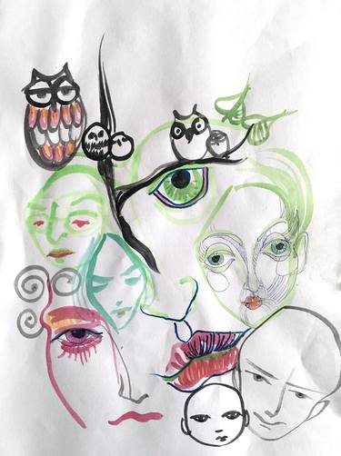 Print of Abstract People Drawings by Ivana Knezevic