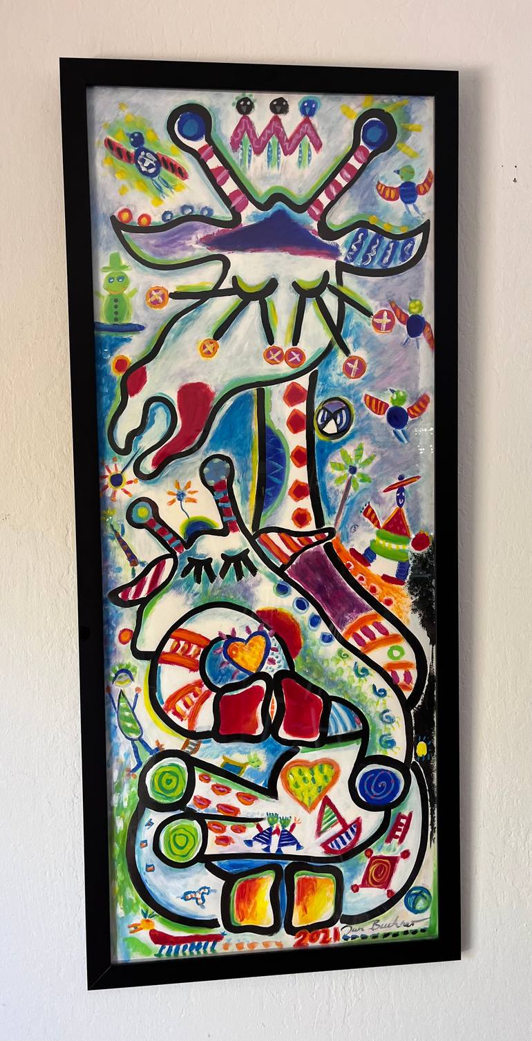 Original Abstract Expressionism Animal Painting by Jan Buchner
