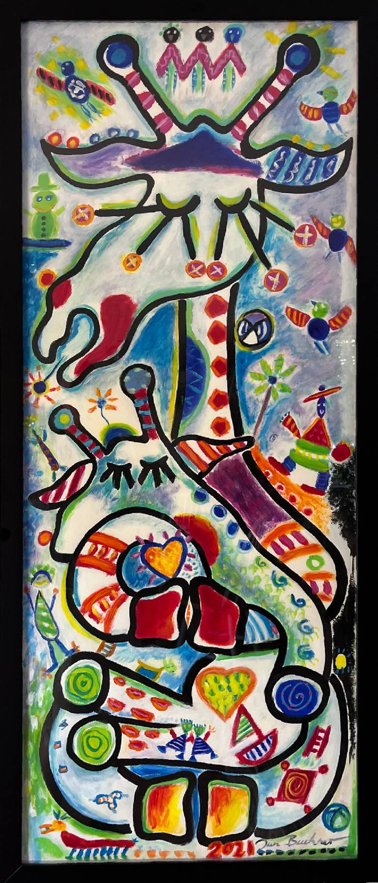 Original Abstract Expressionism Animal Painting by Jan Buchner