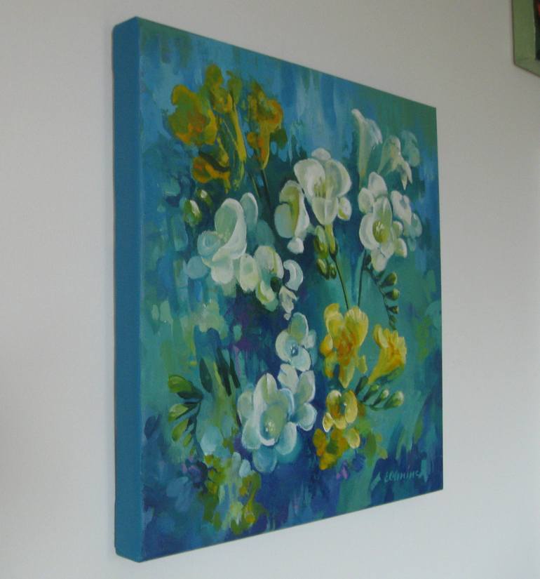 Original Fine Art Floral Painting by Elena Oleniuc