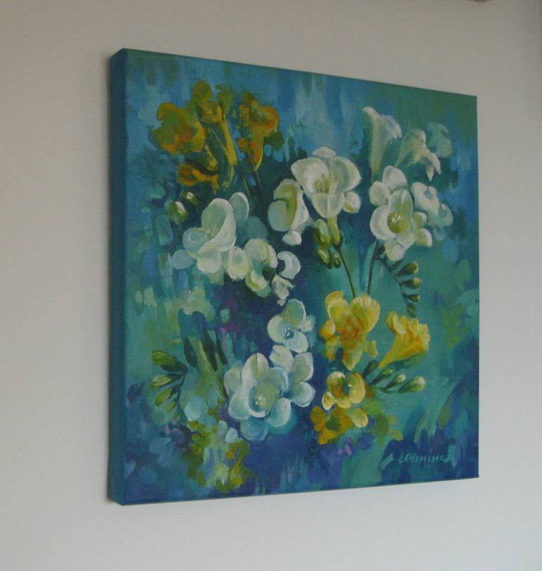 Original Fine Art Floral Painting by Elena Oleniuc