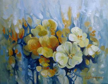 Print of Abstract Expressionism Floral Paintings by Elena Oleniuc