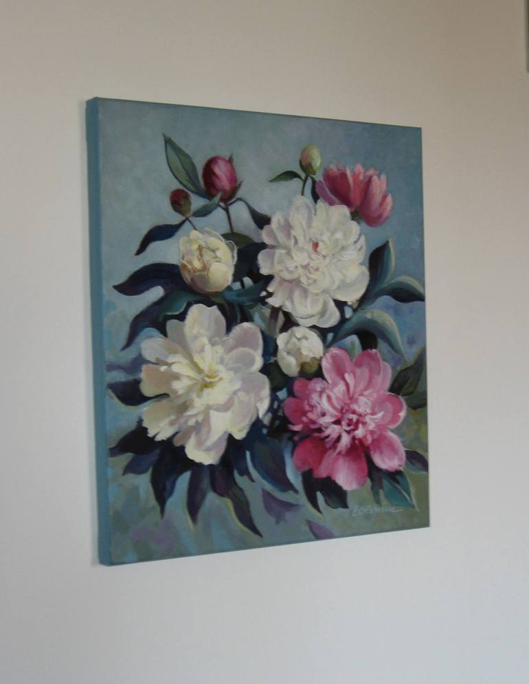 GRAY PEONY ACRYLIC BLOCK