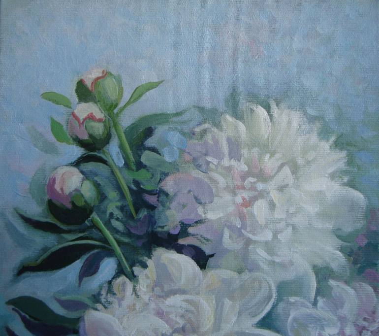Original Fine Art Floral Painting by Elena Oleniuc