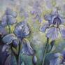 Blue irises painted with love.
