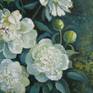 White peonies from my friend garden. Painted with big love.