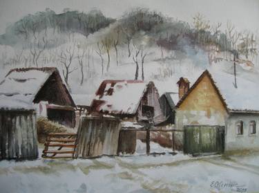 Winter in the village thumb