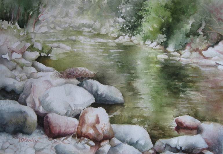 Painting River Rocks, Watercolor Walkthrough 1 — ART with Marina